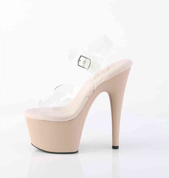 Pleaser - ADORE-708 Sandale à bride cheville - Pointures 10-40 - Transparent/Marron