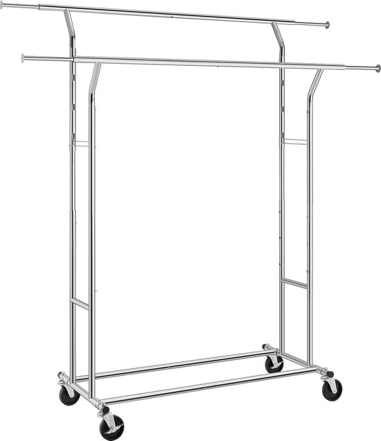 MIRA Home - Kledingrek - Opbergrek - Garderoberek - Kapstok - Chrome - 129x55x172