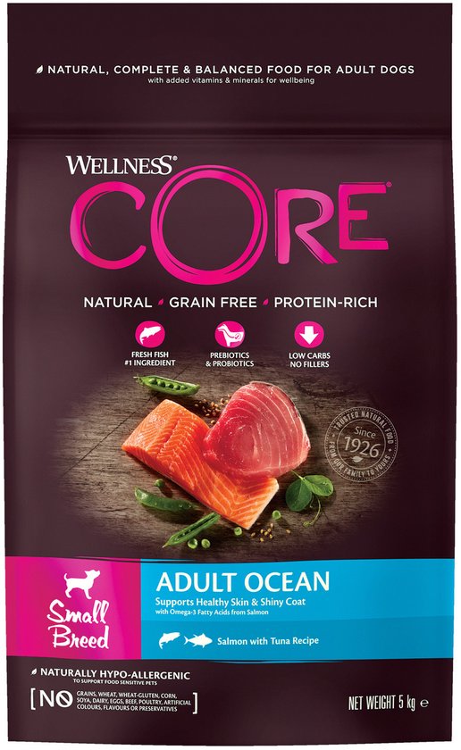 Wellness Core Grain Free Dog Small Breed Adult Ocean - Hondenvoer - Zalm Tonijn 5 kg