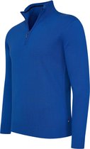 Cappuccino Italia - Heren Trui Pullover Bergamo Zip - Blauw - Maat L