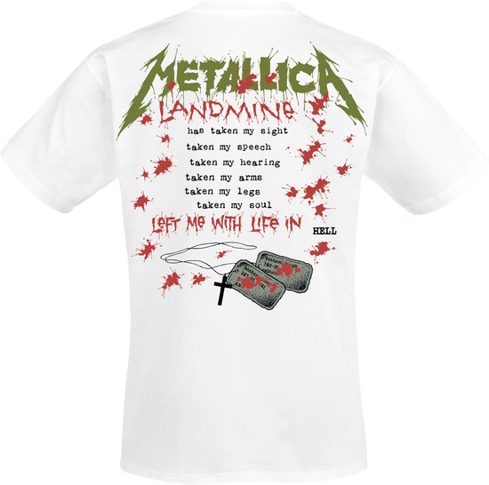 Metallica Hommes Tshirt -XL- One Landmine Blanc