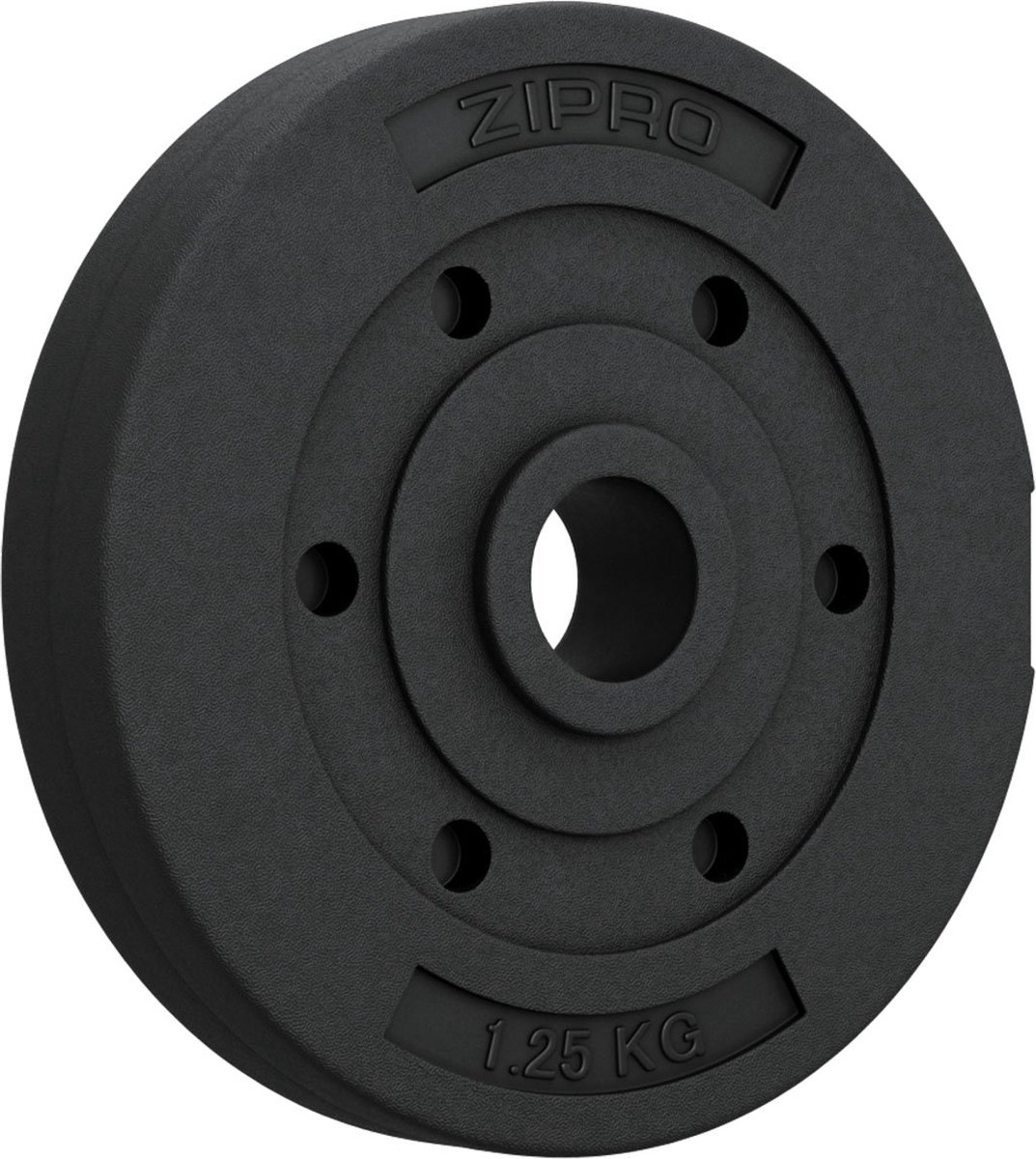 Zipro® Composiet Halterschijf 1,25kg Ø31 mm - Halter gewichten - Kunststof - Geschikt voor Krachttraining, Fitness, CrossFit & Functional Training - Sport Gewichten voor Thuis - Gewicht Schijf - Zwart