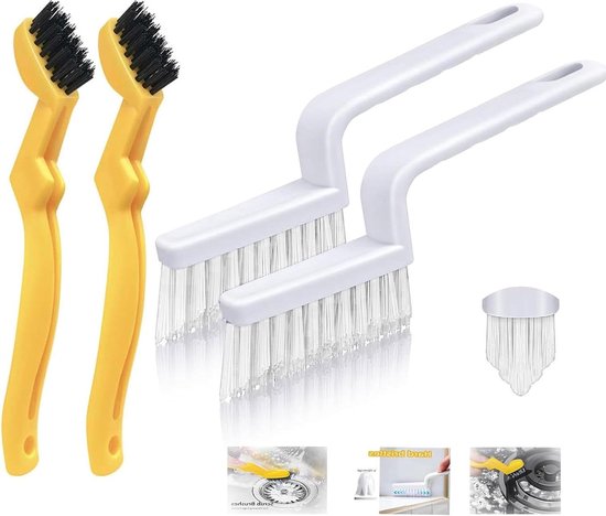 Harde Borstelharen Hoekreinigingsborstel, Premium Spletreinigingsborstel, Voegenborstel Badkamer, Reinigingsborstel voor Dieptereiniging van Toilet, Tegelvloeren, Keuken, Wastafel