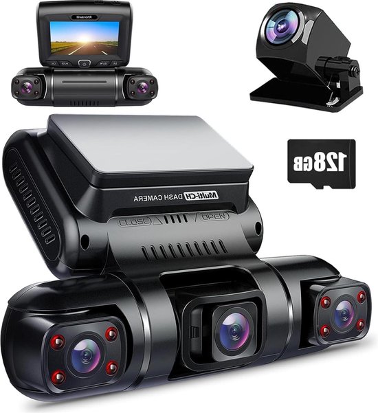 INF Y13 HD Nachtzicht Quad Lens Dashcam met 32GB TF-kaart - Vierkanaals