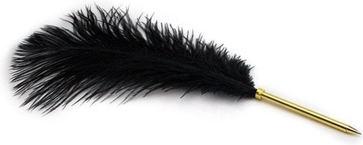 Struisvogel veren pen, zwart