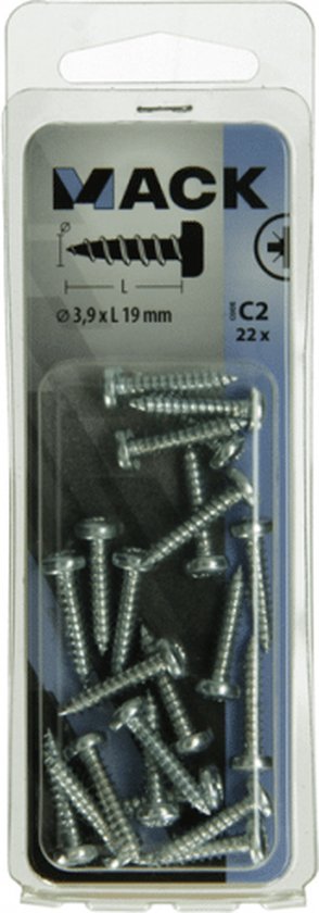 Mack Zelftappende Schroef 22 stuks 3,9 x 19 mm