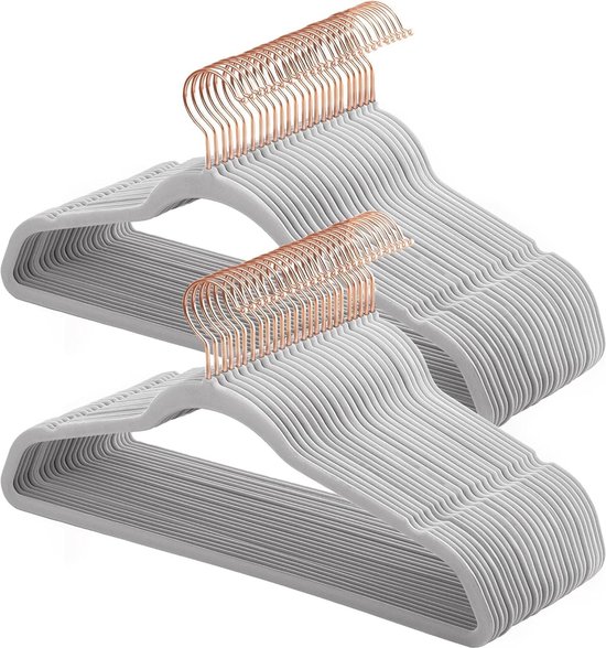 Songmics Fluwelen Kleerhangers 50-Pack - Antislip, Ultra Slank en
