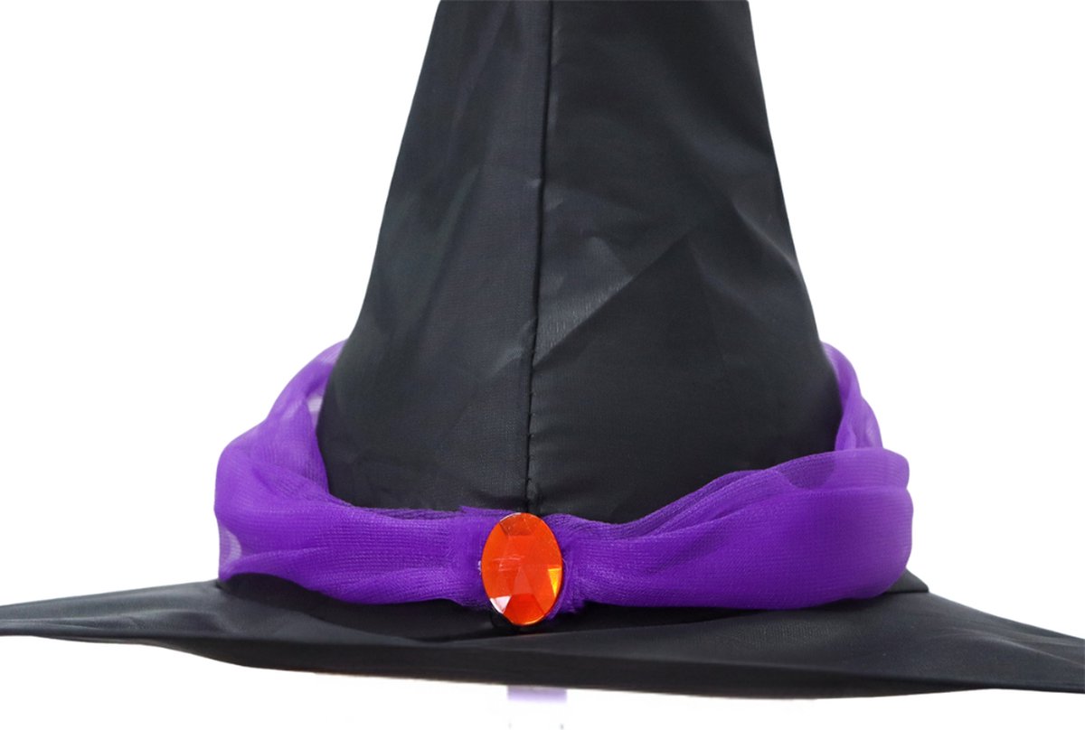 Joya Kids® Heks Verkleedjurk | Heksenhoed met Jurk | Heksen Verkleedjurk Meisje | Halloween Jurk | Verkleedkleding | — afbeelding 6