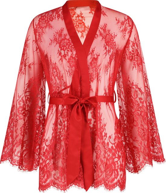 Foto: Marbella hoogwardige satijn kimono zwart xs s