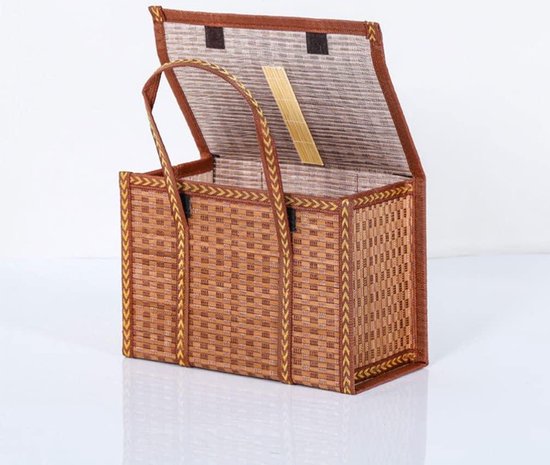 Picknickmand Buiten Picknickmanden Picknickmand Hand Geweven Opslag Camping Picknickmand Bruiloft Bloem Multi-Picknick Fruitmand Picknick Opbergmanden