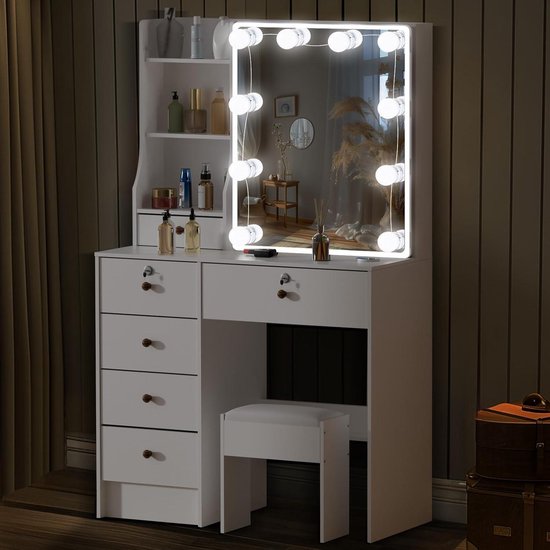 Make-uptafel Secret - roze/wit - Modern Trasman