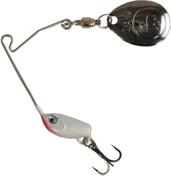 Leurre Micro Spinner Bait Dam Effzett 4 G – Blanc Nacré, Pour Perche Et Truite, Avec Hameçon Triple
