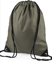 *** Gymtas Olijf groen - Gymtas Met Rijgkoord 12 Liter - Gym tas zwemtas - van Heble® ***