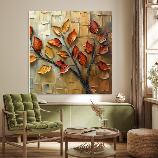 Poster 100x100 cm - Arbre - Abstrait - Nature - Art - Posters - Décoration chambre - Décoration murale salon - Décoration murale chambre XXL