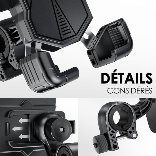 Motorfietstelefoonhouder, fietstelefoonhouder, 360° rotatie fietstelefoonhouder, elektrische scooter, scooter, mountainbike telefoonhouder Compatibel met telefoons van 5'' tot 7,2'' van LIVANON — afbeelding 2