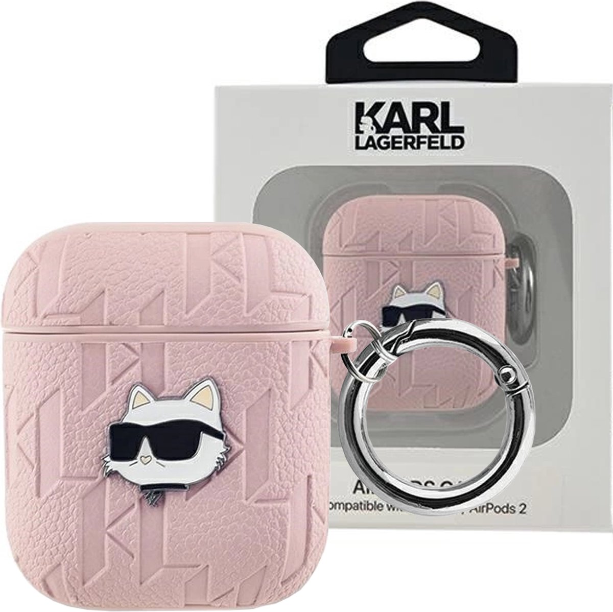Karl Lagerfeld, Zaak voor AirPods 1/2 Choupette reliëf, Roze
