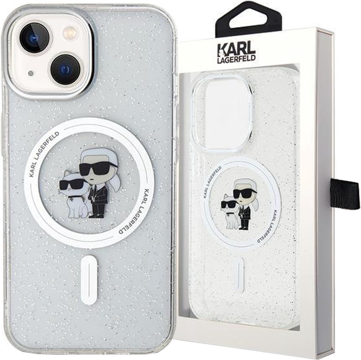 iPhone 15 Plus Backcase hoesje - Karl Lagerfeld - Effen Transparant - TPU (Zacht)