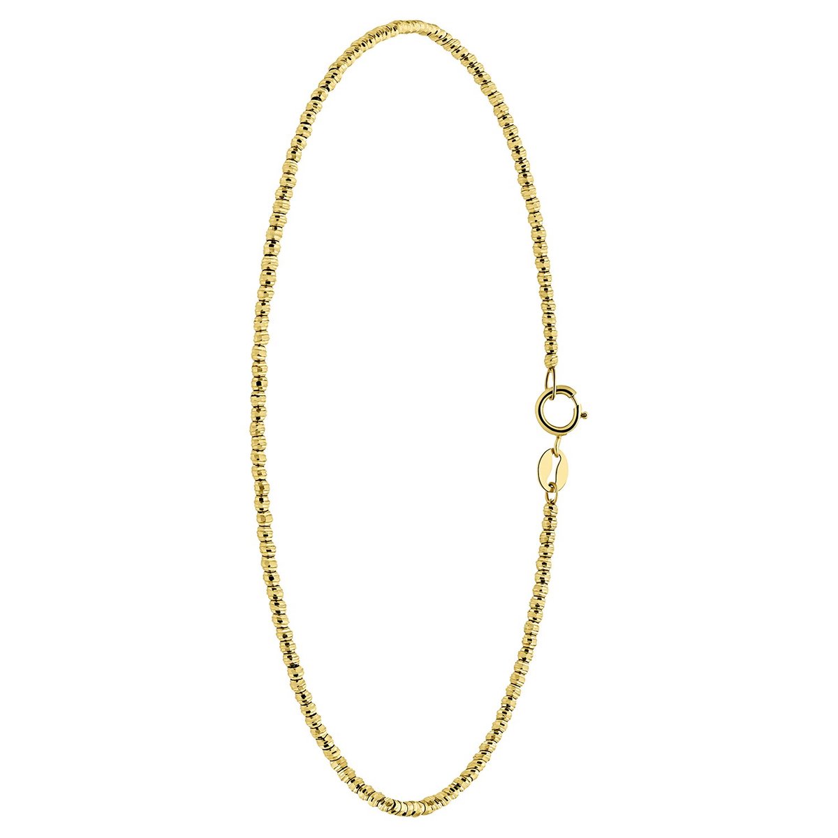 Lucardi Dames 14 Karaat geelgouden armband diamond cut - Armband - 14 Karaat Goud - Geelgoud - 17 cm
