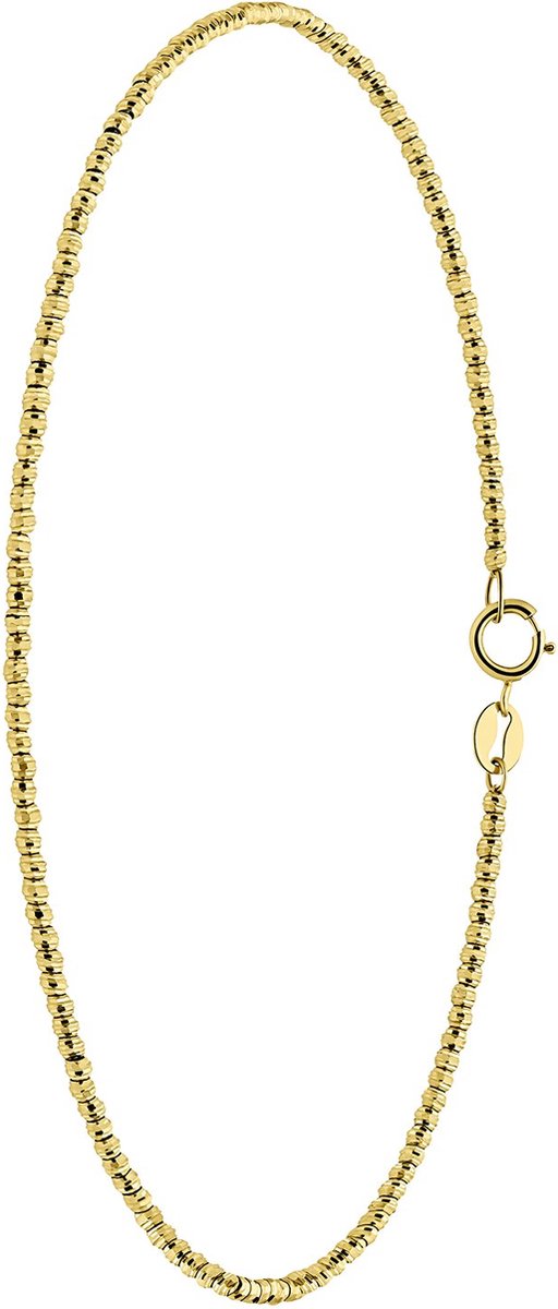Lucardi Dames 14 Karaat geelgouden armband diamond cut - Armband - 14 Karaat Goud - Geelgoud - 18 cm