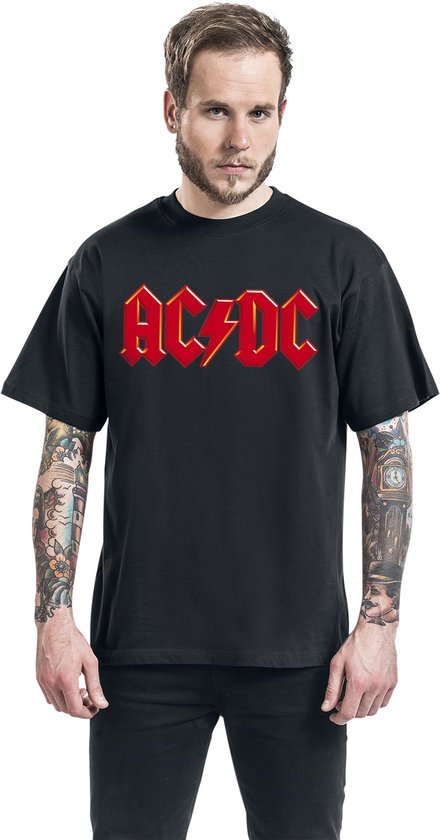 T-shirt AC/ DC avec logo rouge noir, taille S, Katoen - Produits dérivés, Groupes, Durabilité