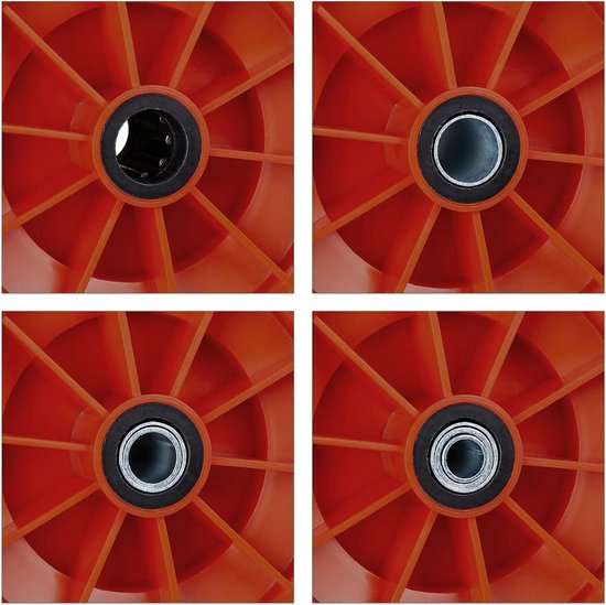 Relaxdays kruiwagenwiel 4.00-6 - rubber - kunststof velg - anti-lek - 100 kg - blauw-rood van Relaxdays — afbeelding 2