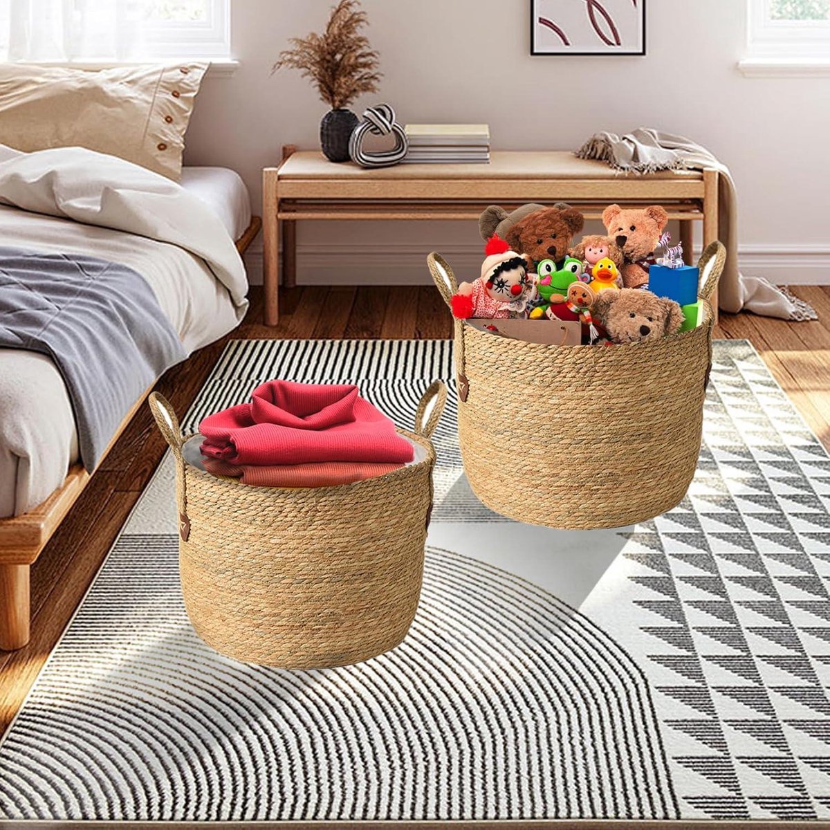 Mand rattan gevlochten naturel 59x35 cm kopen