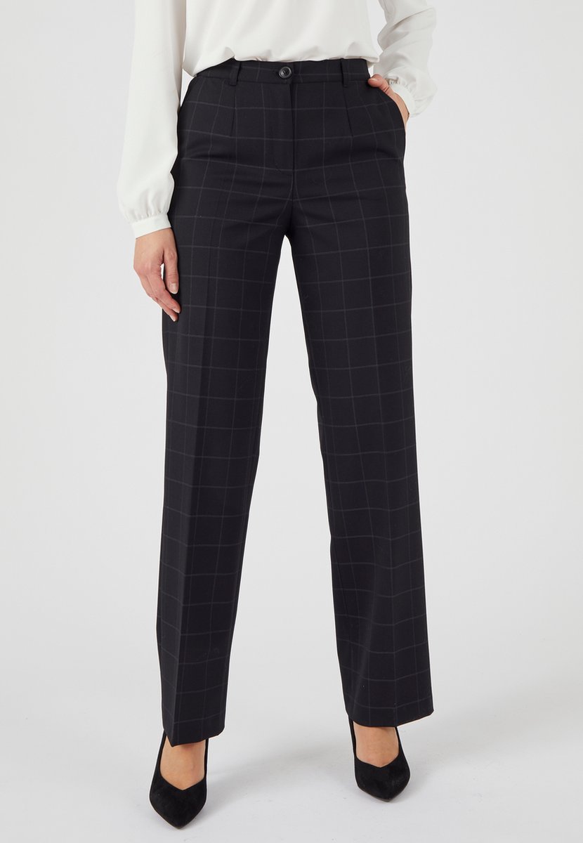Damart - Wijde broek mix van wol bi-stretch - Dames - Zwart - 38