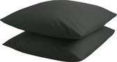 Kussensloop 2 pièces - 100% coton naturel - 2x 60x70 - gris anthracite