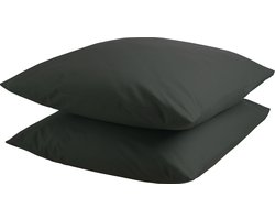 DoubleDry Kussensloop 2 stuks - 100% natuurlijk katoen - 2x 60x70 - antraciet