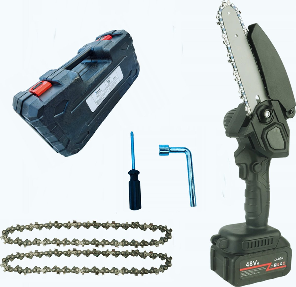 HA-MA TOOLS Mini Accu Kettingzaag incl. 2x accu 48V Compact & Krachtig voor al uw Zaagwerkzaamheden
