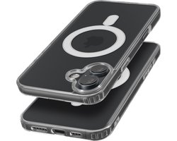 Avizar Hoesje MagSafe Geschikt voor Apple iPhone 16 Plus Polycarbonaat Contour Silicone, Transparant