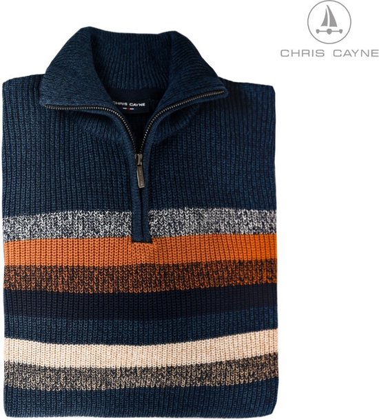 Pull 5001 rayure orange/bleu LM Chris Cayne - taille XL