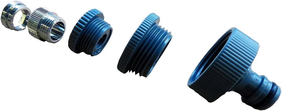 Waterdief 5-voudige kraanadapter met 2-voudige metalen adapter M22x1-M24x1 en 3-voudige rehau-adapter 1 inch-3/4 inch-1/2 inch voor-html. Waterdief