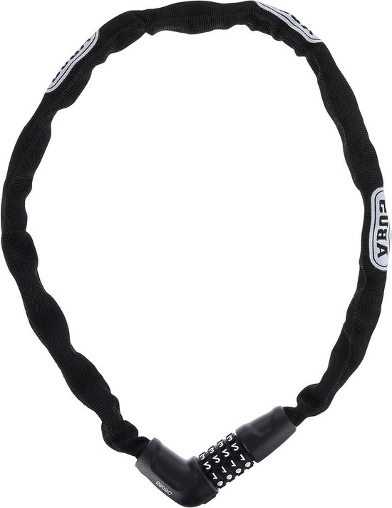 ABUS Steel-O-Chain 5805C kettingslot met cijferslot - 5 mm dikke stalen ketting - 75 cm - zwart - veiligheidsniveau 4 kettingslot