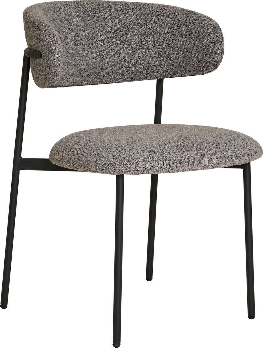 House Nordic Eetkamerstoel Mira Bouclé Lichtgrijs