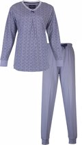 Medaillon Dames Pyjama - Lange Mouwen - Lavendel Blauw - Maat XXL
