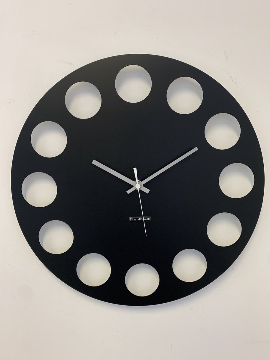 ChantalBrandO Wandklok MARAVAL Black XL Modern Design