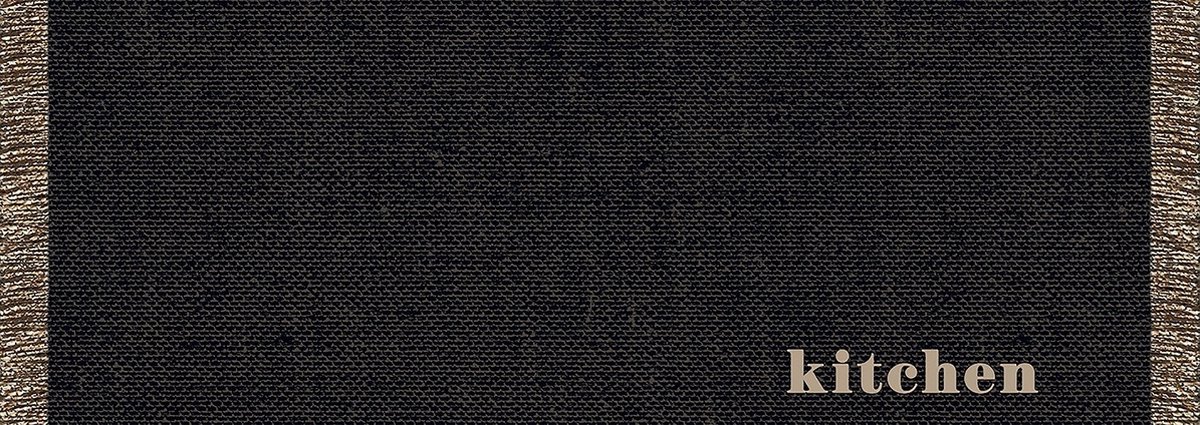 MD Entree - Keukenloper - Vloerkleed - Machinewasbaar - Cook & Wash - Woven Black - 50 x 150 cm