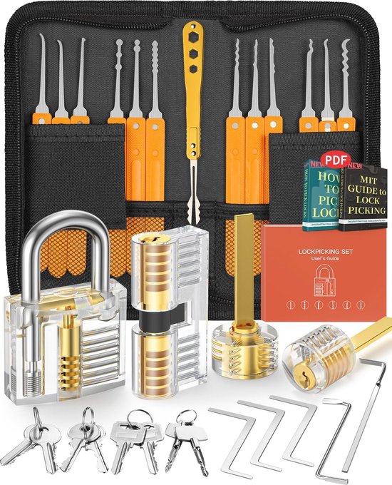 Lock Picking Set - 32-delige Set met Transparante Training Sloten voor ...