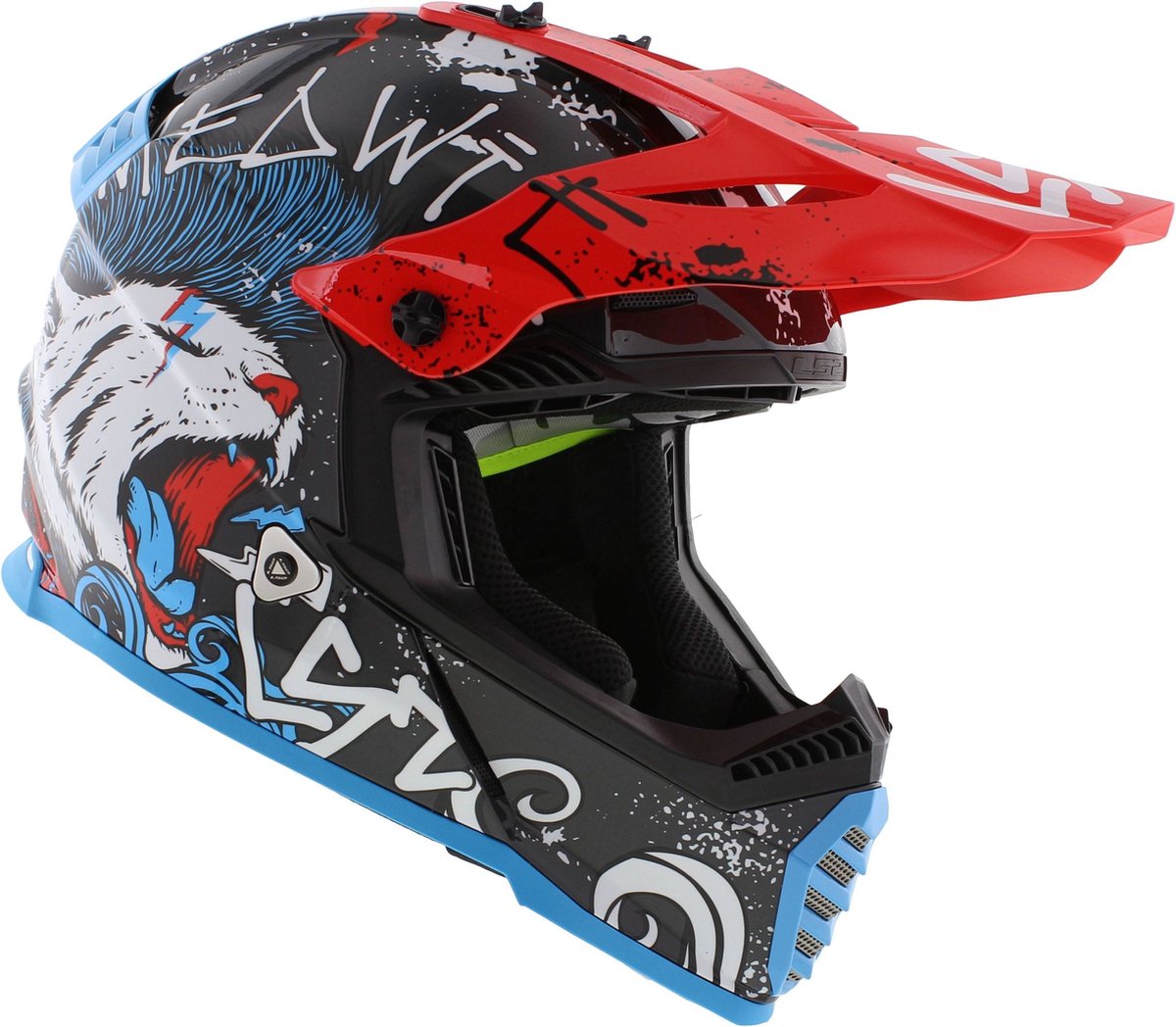 LS2 MX437 Fast II Mini Starmaw Zwart 06 Kids Crosshelm - Maat - Helm – foto 8