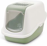 Bol.com Savic Kattentoilet Nestor - Kattenbak - 56x39x38.5 cm Wit Groen M aanbieding