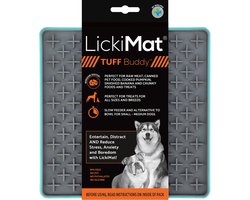 Lickimat Buddy Tuff - voermat voor natvoer en brokjes - slow feeder - turquoise