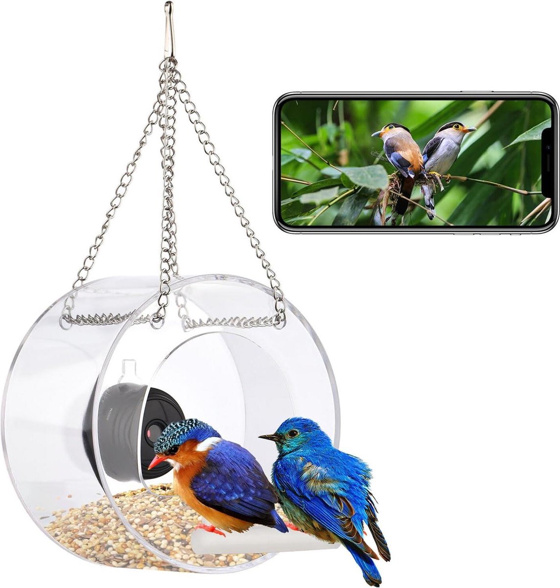 Bol.com Vogelhuis Real-time monitoring voor buitentuin - WiFi-vogelbad met HD-camera aanbieding