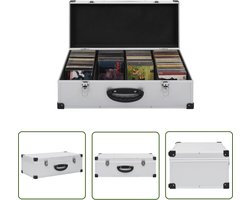 The Living Store Cd-Koffer - Duurzaam - Kist - Afmetingen- 56.5 x 29.5 x 18.5 cm - Aluminium afwerking