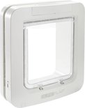Witte microchip kattenluik met transparant klapdeurtje, merk SureFlap.