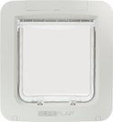 Witte microchip kattenluik met transparant klapdeurtje, merk SureFlap.