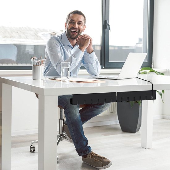 TONGKTAI Under Desk Cable Management Tray, intrekbare verstelbare 12