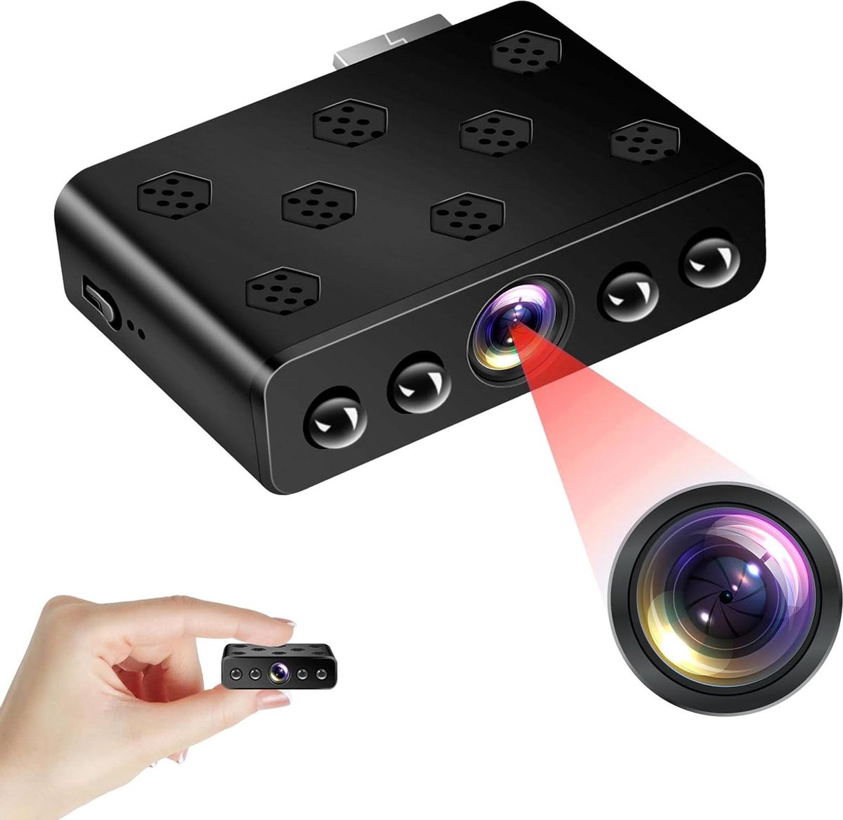 Spy Camera 1080p HD wifi mini-camera met nachtzicht en bewegingsdetectie - USB-aansluiting voor plug and play
