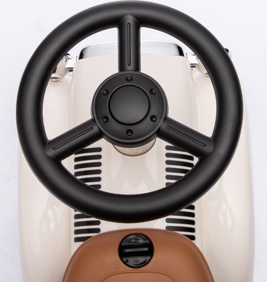 Eco Toys - Retro Loopauto - Wit - Met Claxon & Opbergruimte - Lekvrije EVA Banden - Vanaf 18 Maanden - Max. 25 kg