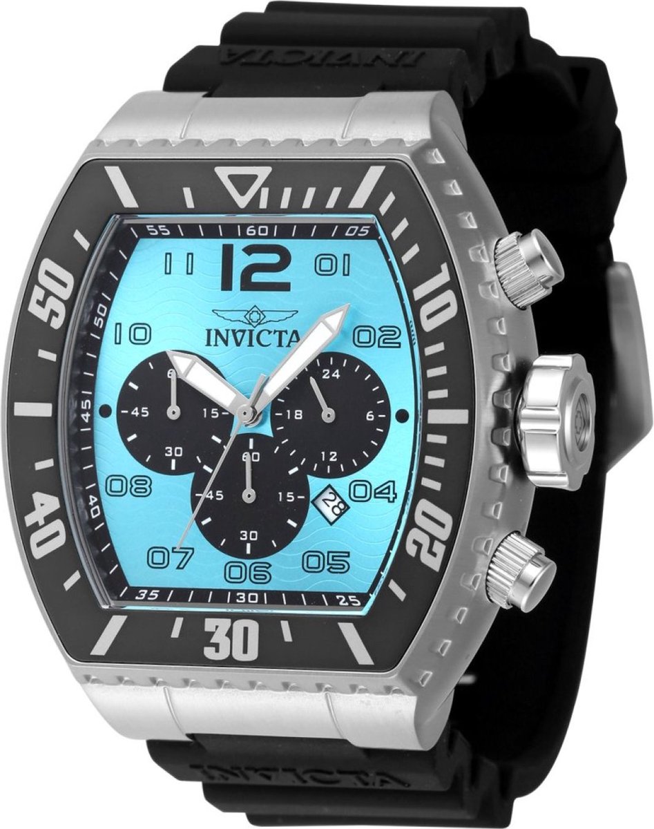 Invicta Pro Diver 47284 Heren Horloge - Waterdicht - Analoog - Quartz Uurwerk - Roestvrij Staal met blauwe Wijzerplaat - 51mm